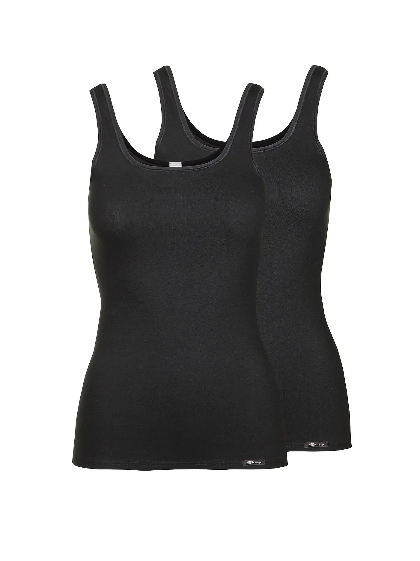 SKINY | Top 2-er Pkg. "Advantage Cotton" (Schwarz) | 